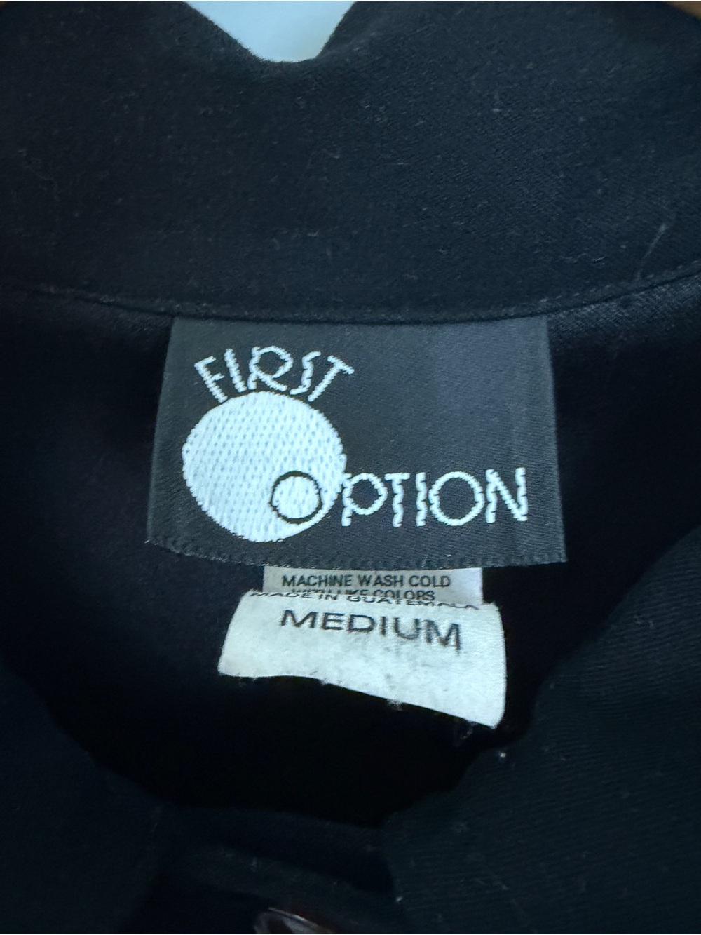 First Option Black Button-Up Shirt Jacket - Picture 4 of 5